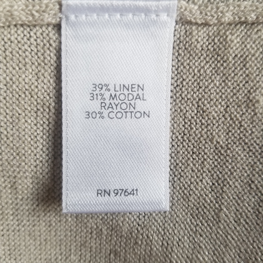 NEW J.Jill Cardigan open front waterfall linen blend neutral Basic Travel - Picture 9 of 10
